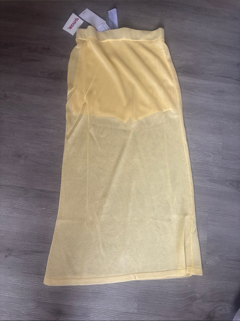 Sheer Yellow Swim Coverup Skirt - Lightweight Beach Wrap